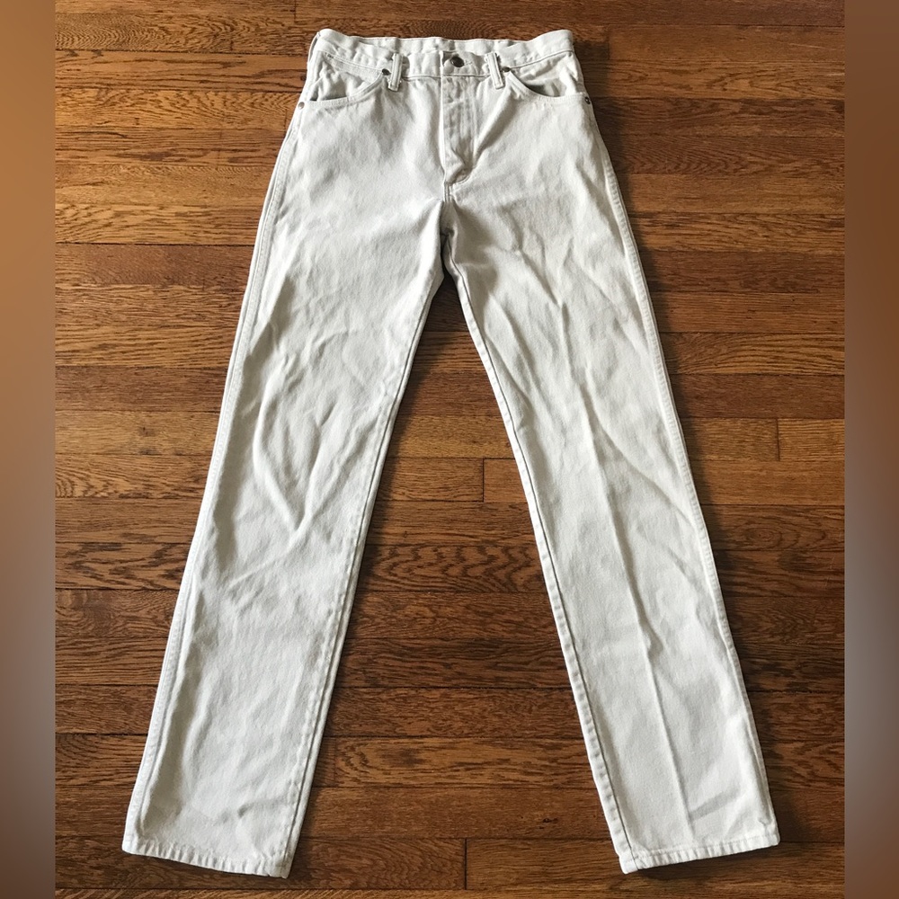 Vintage High Waisted 100% Cotton Wranglers 29x36 - Khaki Color Denim